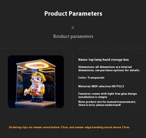 Acrylic Echo đèn hiển thị hộp bụi che cho LEGO cầm tay mù Gundam mô hình Lưu trữ hình chữ nhật hình dạng nhôm Pet đa kích thước - Product Image 6