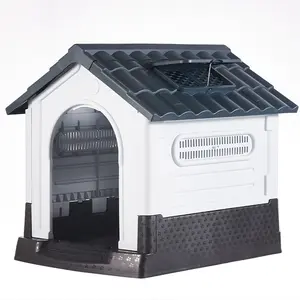 Casa de plástico para mascotas, venta al por mayor, cobertizo para perros al aire libre, casa para mascotas a prueba de lluvia, casa para perros personalizada con inodoro