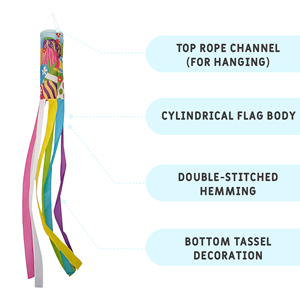 Customthe Feast of Easter Bunny Festival Windsock Decor WindSock Digital Printed Flying Wind Socks for Yard <b>Garden</b> Porch - Product Image 3