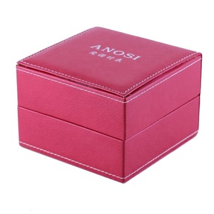 Uv varnish rectangular watch belt protective sleeve packaging box flocking velvet cardboard with rubber band holder