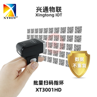 XT3001HD Scanner de codes à barres ultra-portable sans fil à anneau à balayage rapide à un doigt pour la logistique de fabrication