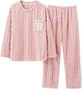 Winter <strong>Pyjamas</strong> Custom 100% Polyester Coral <strong>Fleece</strong> <strong>Women</strong> Two Piece Set Long Sleeve Pullover and Pants <strong>Pyjama</strong> - Product Image 1