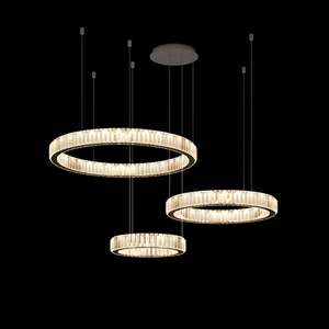 Lampade <span class=keywords><strong>a</strong></span> Sospensione Circolari per Casa, Hotel, Villa, <span class=keywords><strong>Lampadario</strong></span> Moderno <span class=keywords><strong>a</strong></span> LED con Anello di Cristallo - Product Image 2