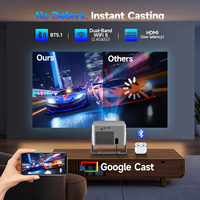Projecteur 1080P Ultra Lumineux 900 ANSI pour HY350 GT avec Mise au Point Automatique, Haut-parleur Stéréo HIFI 12W, WiFi BT5.0, Portable, Prise en Charge 2K, Idéal pour la Maison