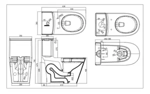 Mangkuk toilet satu bagian sifon keramik Modern untuk kamar mandi perlengkapan kebersihan Toilet gabungan tutup