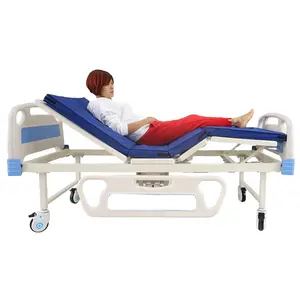 two-function manual medical nursing care 2 crank hospital bed with ABS side rails