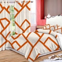 Ensemble de rideaux de chambre à coucher, design 3D imprimé, teinture en fil, 100% polyester, translucide, isolant, écologique, toutes saisons