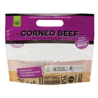 En stock, Pochette refermable personnalisable de qualité alimentaire pour poulet rôti, viande grillée, aliments cuits, charcuterie, imprimable