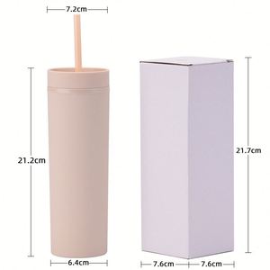 Vasos de Café Personalizados de Acrílico Mate de Doble Pared, 16 oz, con Tapa y Pajita - Product Image 4