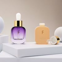 Flacon compte-gouttes carré en verre plat de 20 ml, flacon vide de luxe pour huile essentielle ou sérum, emballage cosmétique, impression de logo personnalisée