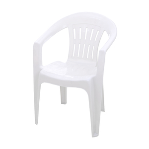 Cadeira de Plástico PP Empilhável Branca Barata para Jardim com Pernas Antiderrapantes para Eventos, Vilas e Pátios - Product Image 2