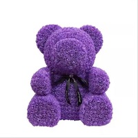 Kustomisasi Beruang Bunga Mawar Abadi Ukuran Ekstra Besar 70cm, Hadiah Romantis untuk Pacar, Ulang Tahun, Valentine, Figurine Beruang Dekoratif