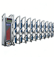 Portail coulissant automatique rétractable sans rail avec ouvre-porte motorisé en acier inoxydable, sécurité d'entrée, design moderne, extérieur durable