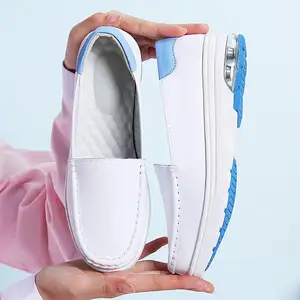 Dd יפן קוריאה נשים קל משקל נוחות עמיד בפני החלקה לבן אחות נעליים עם רך קצף ריפוד סיעוד נעלי כפכפים בית חולים
