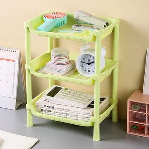 Ménage <span class=keywords><strong>double</strong></span> support de bureau étagère de cuisine salle de bain support de rangement en plastique triangle de sol carré support de rangement à trois couches - Product Image 6