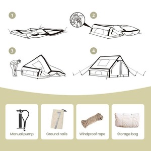 เต็นท์พองลมพกพาสะดวกสำหรับวิลล่าพกพาสะดวกปรับแต่งได้หรูหราติดตั้งง่ายสำหรับการตั้งแคมป์กลางแจ้งระบายอากาศบังแดดพีวีซีแสงแดด - Product Image 6