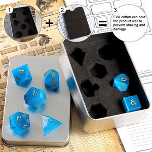 יצרני קוביות ים כחול עין החתול זכוכית Dnd פנינה קוביות למנתחים ודרקונים rpg - Product Image 6