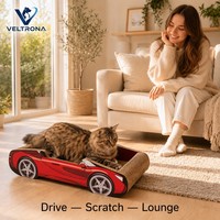Griffoir pour chat en carton ondulé, modèle voiture de sport rouge décapotable, pour l'intérieur, vente en gros