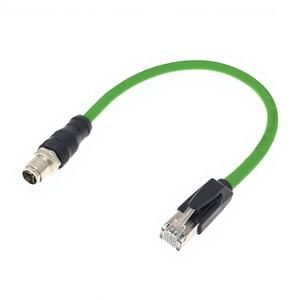 IP67 M12 X-code 8 针公/母连接器转 RJ45 CAT5e CAT6 CAT 6A 屏蔽工业以太网电缆 - Product Image 1