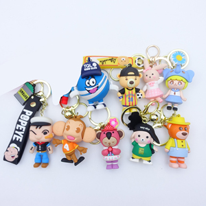 Mềm PVC Tùy chỉnh Keychain cá nhân 3D Dễ Thương Thỏ khỉ animar phim hoạt hình Búp Bê Móc chìa khóa con số bán buôn cao su PVC móc khóa - Product Image 6