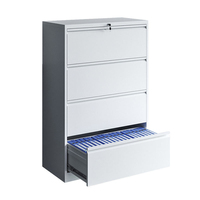 Moderno archivador lateral de almacenamiento de metal pequeño de 4 cajones para oficina, hogar, hotel, gimnasio, escuela, uso en apartamento