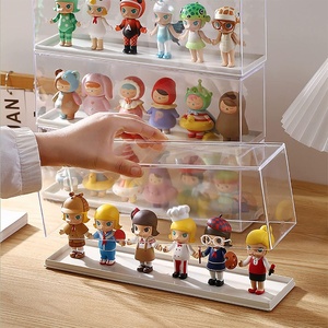 <span class=keywords><strong>Vitrine</strong></span> de présentation portable en acrylique transparent écologique pour figurines miniatures, organisateur de rangement de bureau pour poupées et objets de collection - Product Image 5