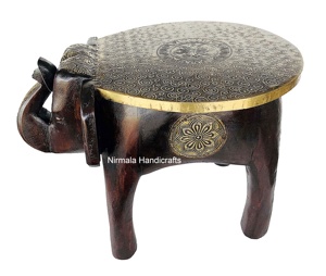 Nirmala Handicrafts - Escultura de Elefante en Madera con Trabajo Meenakari, Decoración para Jardín, Hogar, Interior y Exterior - Product Image 3