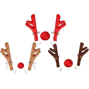 <span class=keywords><strong>Reno</strong></span> decoración alce asta <span class=keywords><strong>coche</strong></span> vehículo nariz cuerno disfraz decoración conjunto Rudolph Navidad <span class=keywords><strong>Reno</strong></span> astas nariz roja adornos 1 ud. - Product Image 1