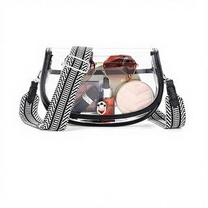 Sac banane tendance en PVC transparent à sangle unique pour l'été, idéal pour les événements sportifs, design carré bandoulière messager - Product Image 1