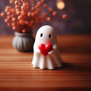 Boîte à bijoux fantôme en résine écologique, motif cœur et doigt d'honneur, style féerique musical, peinte à la main, pour Halloween, inspirée des dessins animés et films, vente chaude - Product Image 2
