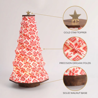 Nouvelle lampe LED en papier pour arbre de Noël, décoration de table, décoration de fête, décoration de la maison, lampe en papier pliable, lumière LED à piles