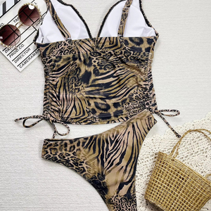 วิวิบลุค Z311ST08 ชุดฤดูร้อนสำหรับผู้หญิงชุดว่ายน้ำพิมพ์ลายเสือดาวชุดบิกินี่สองชิ้นสำหรับสุภาพสตรี - Product Image 2