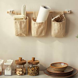 Sacs de rangement suspendus en toile, rectangulaires, avec crochets réglables, organisateur multifonctionnel pour la cuisine, à suspendre à la porte - Product Image 5