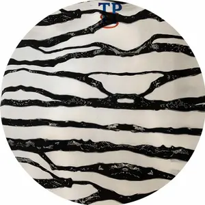 Contrast Color Stripe Printed Soie CDC Crepe De Chine Fabric For Garment Scarf