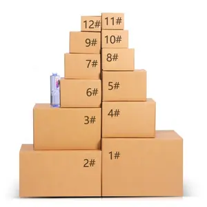 Karton Bergelombang Eceran Termurah Logo Kustom Karton Pos Transportasi Bergerak Coklat untuk Kemasan Kotak Pengiriman