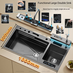 <span class=keywords><strong>Lavello</strong></span> Multifunzionale Domestico a Doppia Vasca in Acciaio Inox SUS304, Lavatrice Intelligente per Verdure con Catalizzatore d'Acqua, <span class=keywords><strong>Lavello</strong></span> per Purificazione di Frutta e Verdura - Product Image 4