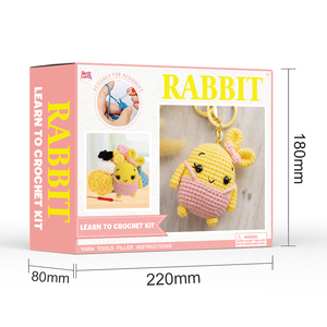 Ensembles de tricot animaux <span class=keywords><strong>en</strong></span> peluche personnalisés enfants Crochet poupée porte-clés Crochet kits de tricot pour les débutants - Product Image 2