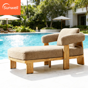 Chaises longues de luxe pour l'extérieur, meubles de jardin, piscine, imperméables, plage, bois moderne, lit de soleil, cour, loisirs, jardin - Product Image 1
