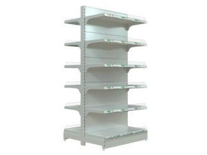 Factory Direct Sale Anti-topple Gondola Supermarket <b>Shelves</b> Sturdy Black Base Metal Display <b>Rack</b> with Front Wire Guards - Product Image 5