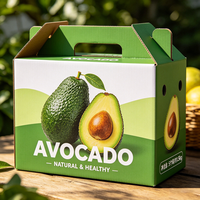 Luxe avocado verpakkingsdoos met handvat, hoogwaardig golfkarton, fruit cadeaudoos, groothandel
