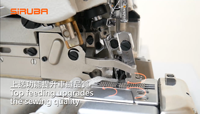Machine à coudre industrielle Siruba 747KST 4-Thread High Speed Cylinder Bed Top Feed Overlock utilisée