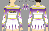 Tenue de cheerleading personnalisée OEM en tissu à manches longues avec strass étincelants et nœuds