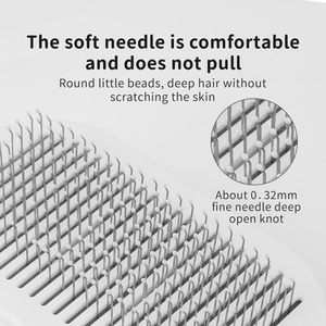 <b>Hot</b> Sale Stainless Steel Rubber Soft Dog Cat <b>Comb</b> Furry Hair Pet Brushes Set Dog Grooming Slicker Brush - Product Image 6