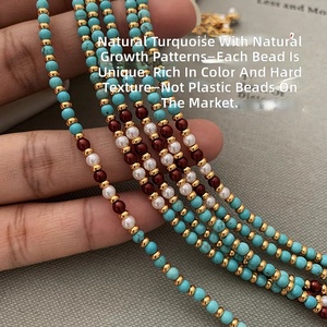 Collier en agate rouge turquoise et perles <span class=keywords><strong>Swarovski</strong></span>, nouveau style chinois, chaîne de clavicule de luxe pour femmes - Product Image 3
