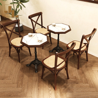 Ensemble de meubles de style nordique pour restaurant, bistro, café, hôtel, table à manger et chaise en bois de noyer