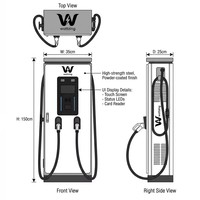 Wattzing-400kw Nouvelle station de recharge pour véhicules électriques à sortie CC, certifiée CE, à montage au sol, avec interface combinée et OCPP1.6J pour la fabrication