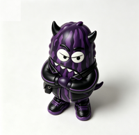 Figurine personnalisée en PVC et ABS, motif démon cool à rayures violettes, moulée, fabriquée en Chine, OEM pour la vente en gros aux marques