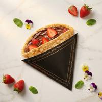 Boîte en papier triangulaire anti-graisse de qualité alimentaire personnalisée pour crêpes, sac trapézoïdal pour café, crêpes de rue, emballage à emporter