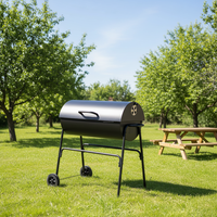 Baril de jardin industriel à chariot Grill Barbecue à charbon de bois pour extérieur fumoir