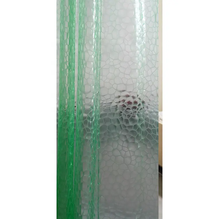 Translucent 3D Effect Water Cube Waterproof EVA Anti-Bacterial Anti-Mildew Bathroom Shower Curtain with 12 Plastic hooks